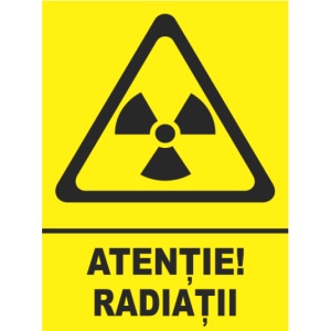 Indicator Atentie radiatii, Sticker autocolant