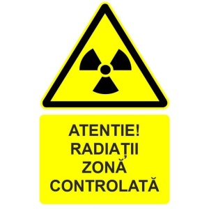 Indicator Atentie radiatii zona controlata indicator de avertizare, Sticker autocolant