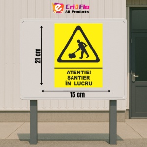 Indicator Atentie santier in lucru, Sticker autocolant - Img 2