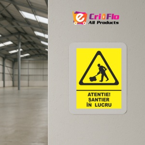 Indicator Atentie santier in lucru, Sticker autocolant - Img 4
