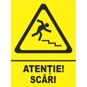 Indicator Atentie scari, Sticker autocolant