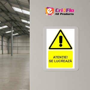 Indicator Atentie se lucreaza indicator de avertizare, Sticker autocolant - Img 4