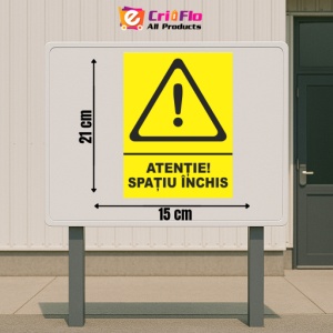 Indicator Atentie spatiu inchis, Sticker autocolant - Img 2