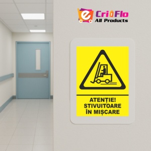 Indicator Atentie stivuitoare in miscare, Sticker autocolant - Img 5