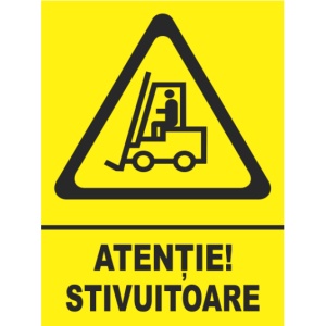 Indicator Atentie stivuitoare, Sticker autocolant