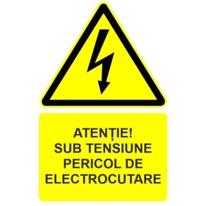 Indicator Atentie sub tensiune pericol de electrocutare indicator de avertizare, Sticker autocolant - Img 1