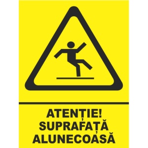 Indicator Atentie suprafata alunecoasa, Sticker autocolant