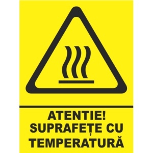 Indicator Atentie suprafete cu temperatura, Sticker autocolant