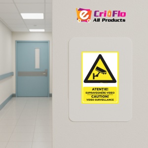 Indicator Atentie supraveghere video caution video surveillance, Sticker autocolant - Img 5