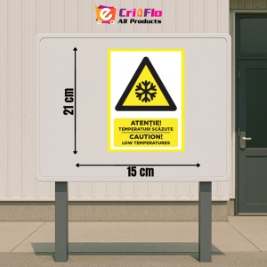 Indicator Atentie temperaturi scazute caution low temperatures, Sticker autocolant - Img 2