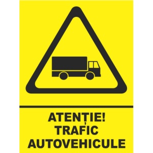 Indicator Atentie trafic autovehicule, Sticker autocolant