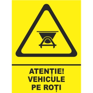 Indicator Atentie vehicule pe roti, Sticker autocolant