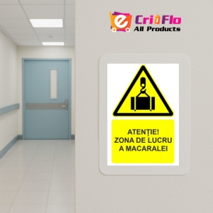 Indicator Atentie zona de lucru a macaralei indicator de avertizare, Sticker autocolant - Img 5