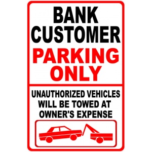 Indicator Bank customer parking signs, Sticker autocolant