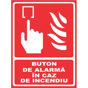 Indicator Buton de alarma in caz de incendiu, Sticker autocolant