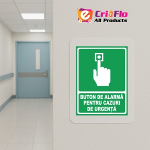 Indicator Buton de alarma pentru cazuri de urgenta, Sticker autocolant - Img 5