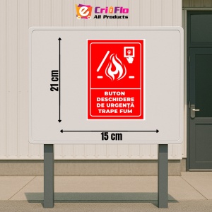 Indicator Buton deschidere de urgenta trape fum, Sticker autocolant - Img 2