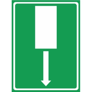 Indicator Cale iesire de salvare inainte, Sticker autocolant