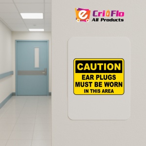 Indicator Caution Ear Plugs Must Be Worn Sign, Sticker autocolant - Img 5