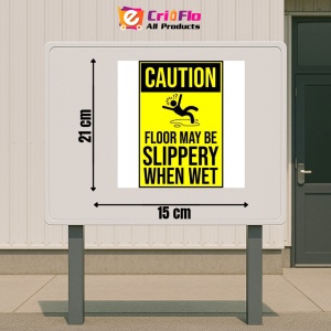 Indicator Caution floor may be slippery when sign, Sticker autocolant - Img 2