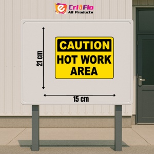 Indicator Caution Hot Work Area Sign, Sticker autocolant - Img 2