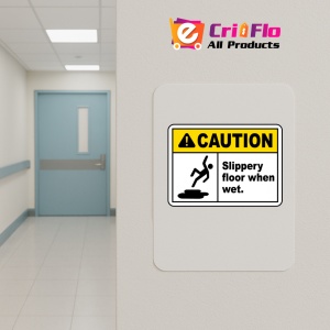 Indicator Caution Slippery Floor When Wet Sign, Sticker autocolant - Img 5