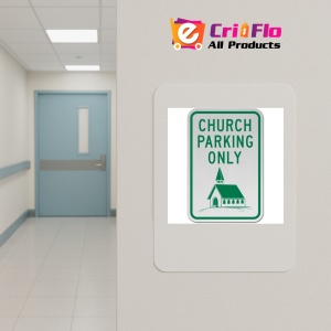 Indicator Church Parking Only Sign, Sticker autocolant - Img 5