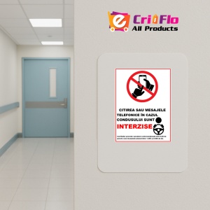 Indicator Citirea sau mesajele telefonice in cazul condusului sunt interzise, Sticker autocolant - Img 5