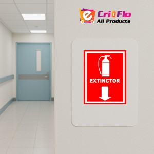 Indicator Cu extinctor cu sageata in jos, Sticker autocolant - Img 4