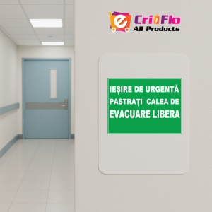 Indicator De pentru iesire de urgenta pastrati caile de evacuare libera, Sticker autocolant - Img 4