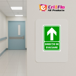 Indicator De securitate iesire in in sus, Sticker autocolant - Img 4