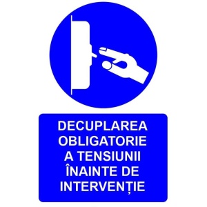 Indicator Decuplarea obligatorie a tensiunii inainte de interventie indicator de 0bligativitate, Sticker autocolant