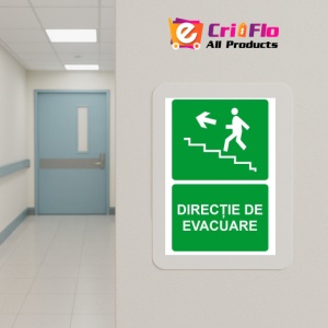 Indicator Directie de evacuare 6, Sticker autocolant - Img 5