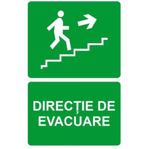 Indicator Directie de evacuare 7, Sticker autocolant