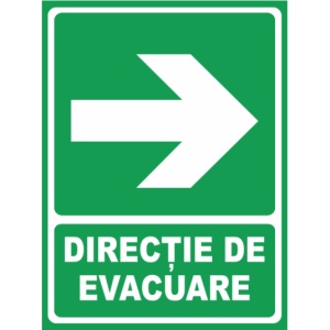 Indicator Directie de evacuare dreapta, Sticker autocolant