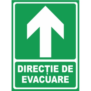 Indicator Directie de evacuare inainte, Sticker autocolant