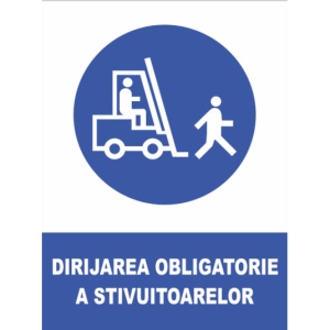 Indicator Dirijarea obligatorie a stivuitoarelor, Sticker autocolant