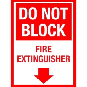 Indicator Do not block fire extinguisher signs, Sticker autocolant