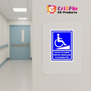 Indicator Dotat cu rampa pentru persoane cu dizabilitati, Sticker autocolant - Img 4