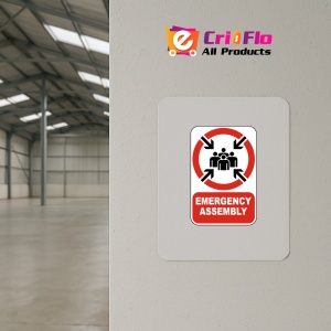 Indicator Emergency Assembly Sign, Sticker autocolant - Img 3