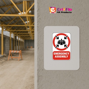Indicator Emergency Assembly Sign, Sticker autocolant - Img 5