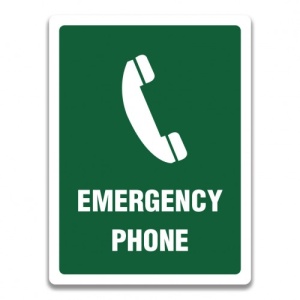 Indicator EMERGENCY PHONE SIGN, Sticker autocolant