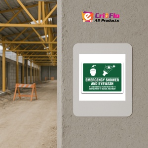 Indicator EMERGENCY SHOWER AND EYEWASH SIGN, Sticker autocolant - Img 5