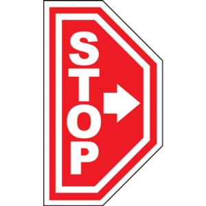 Indicator Eticheta stop pentru podea cu sageata spre dreapta, Sticker autocolant