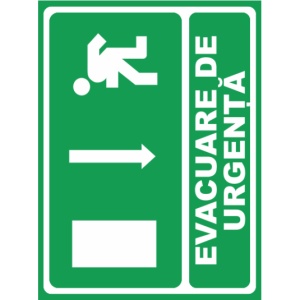 Indicator Evacuare urgenta aici, Sticker autocolant