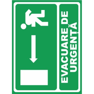 Indicator Evacuare urgenta stanga, Sticker autocolant