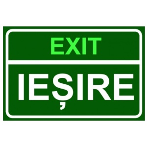 Indicator Exit iesire, Sticker autocolant