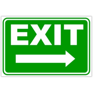 Indicator Exit in dreapta, Sticker autocolant