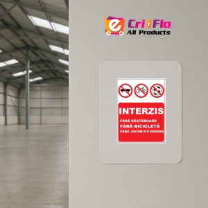 Indicator Fara skateboard fara bicicleta fara jocuri cu mingea, Sticker autocolant - Img 3