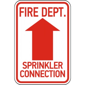 Indicator Fire Department. Sprinkler Connection Up Arrow Sign, Sticker autocolant